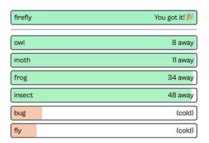 screenshot of Proximity word game